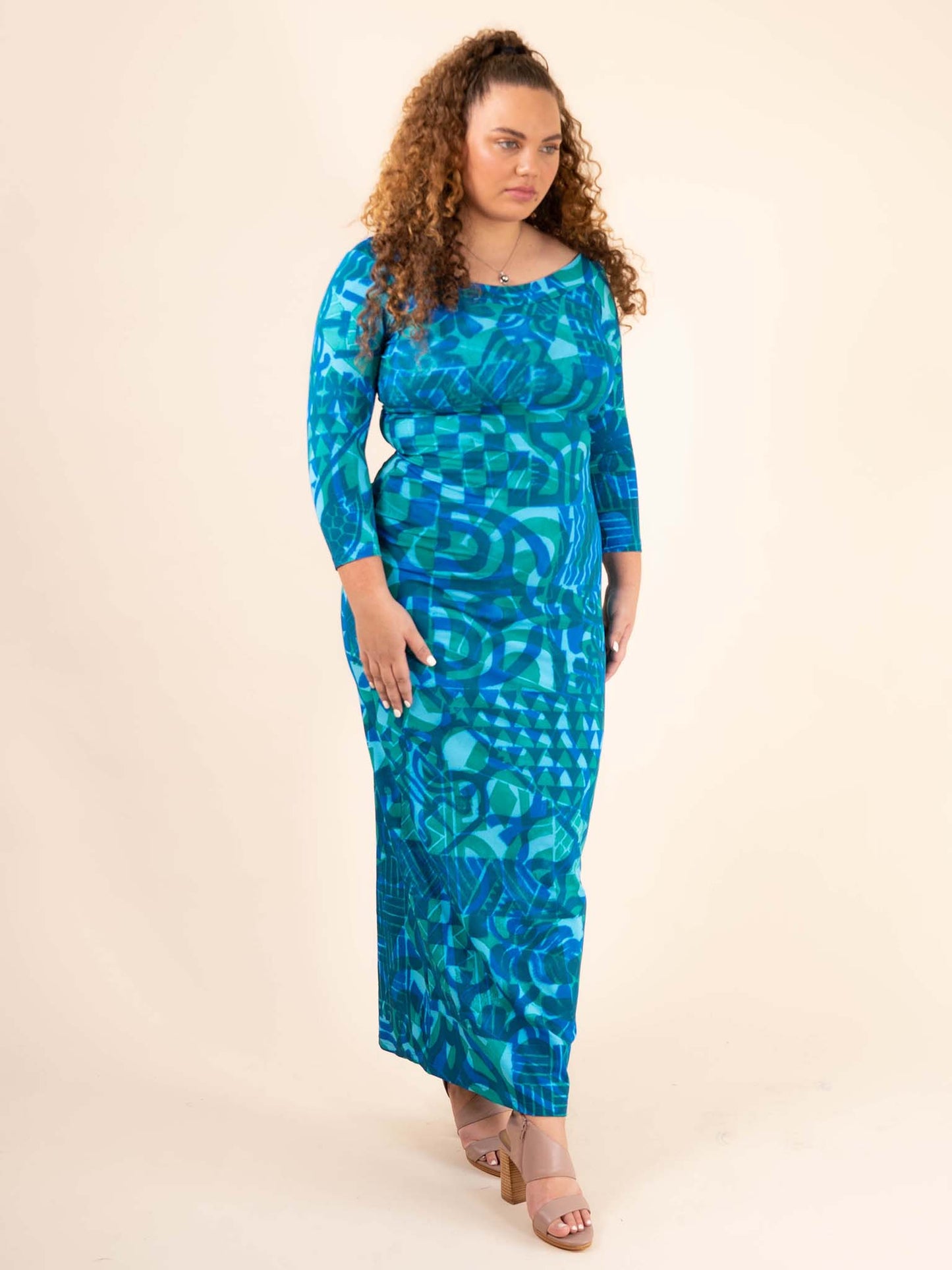 Lydia Dress Long - Blue Jay