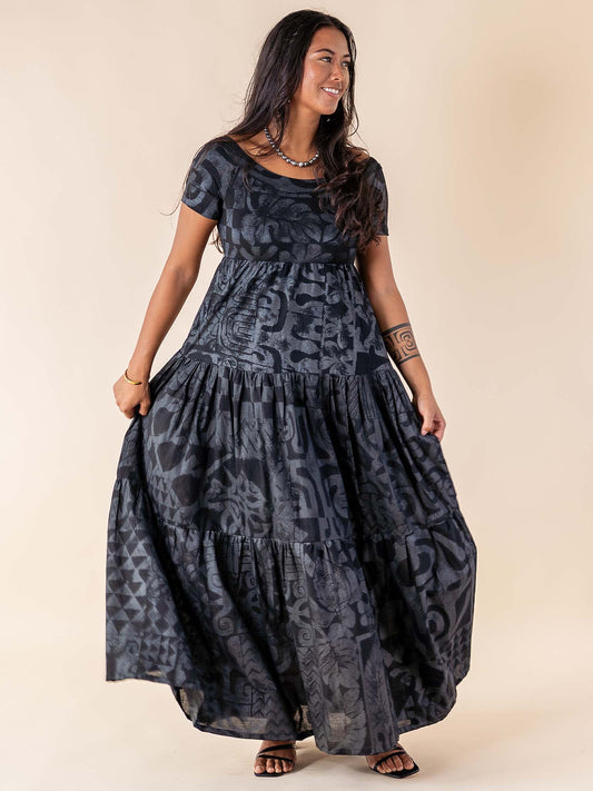 Tiare Dress Long -  Tahitian Black Pearl