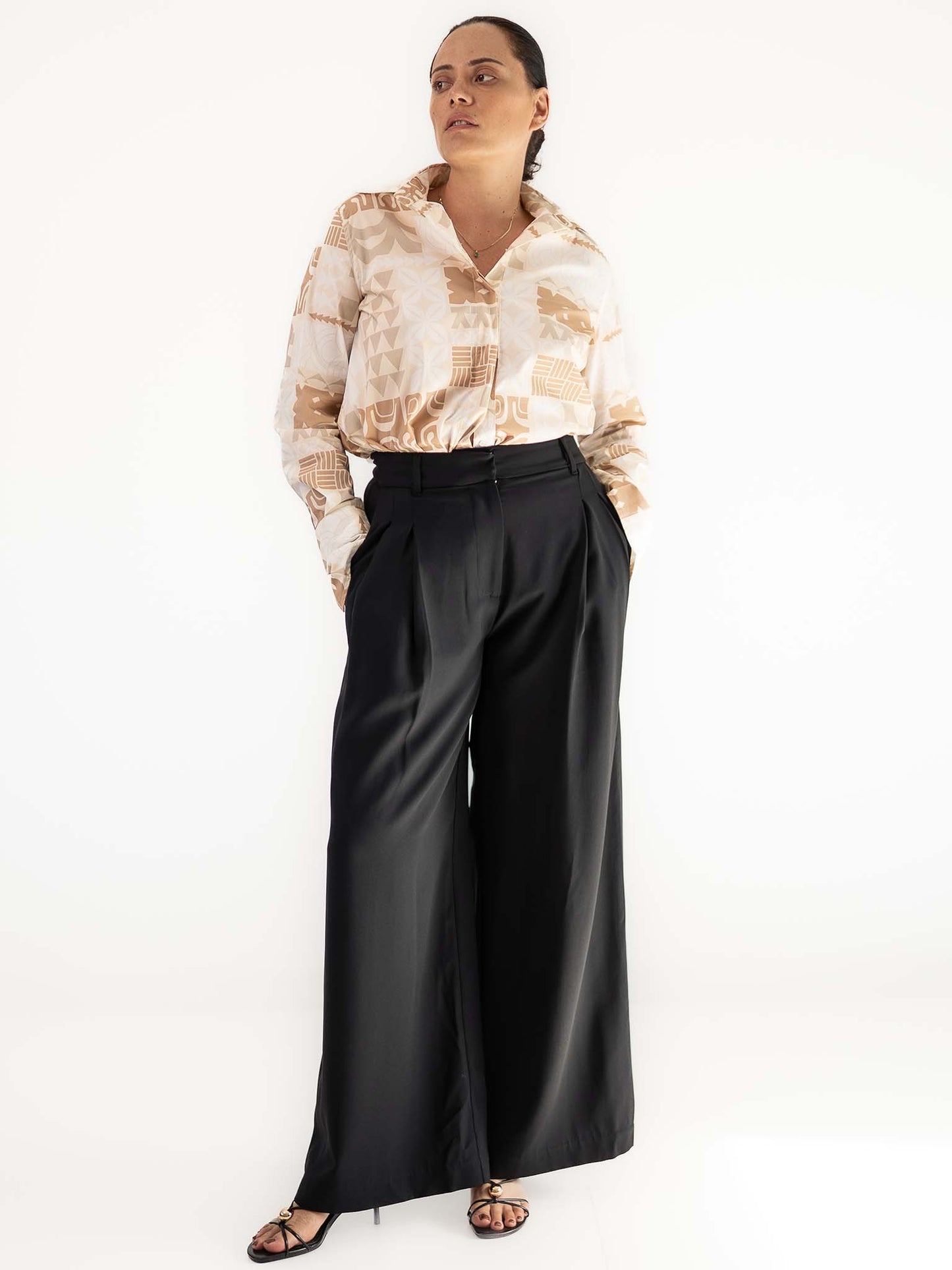 Moeana Pleat Pant - Black
