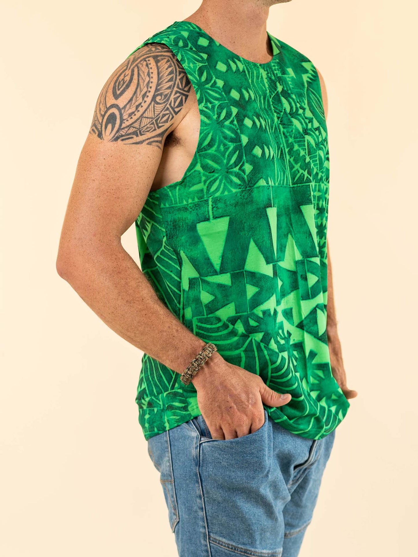 Rahiti Singlet - Forest Green
