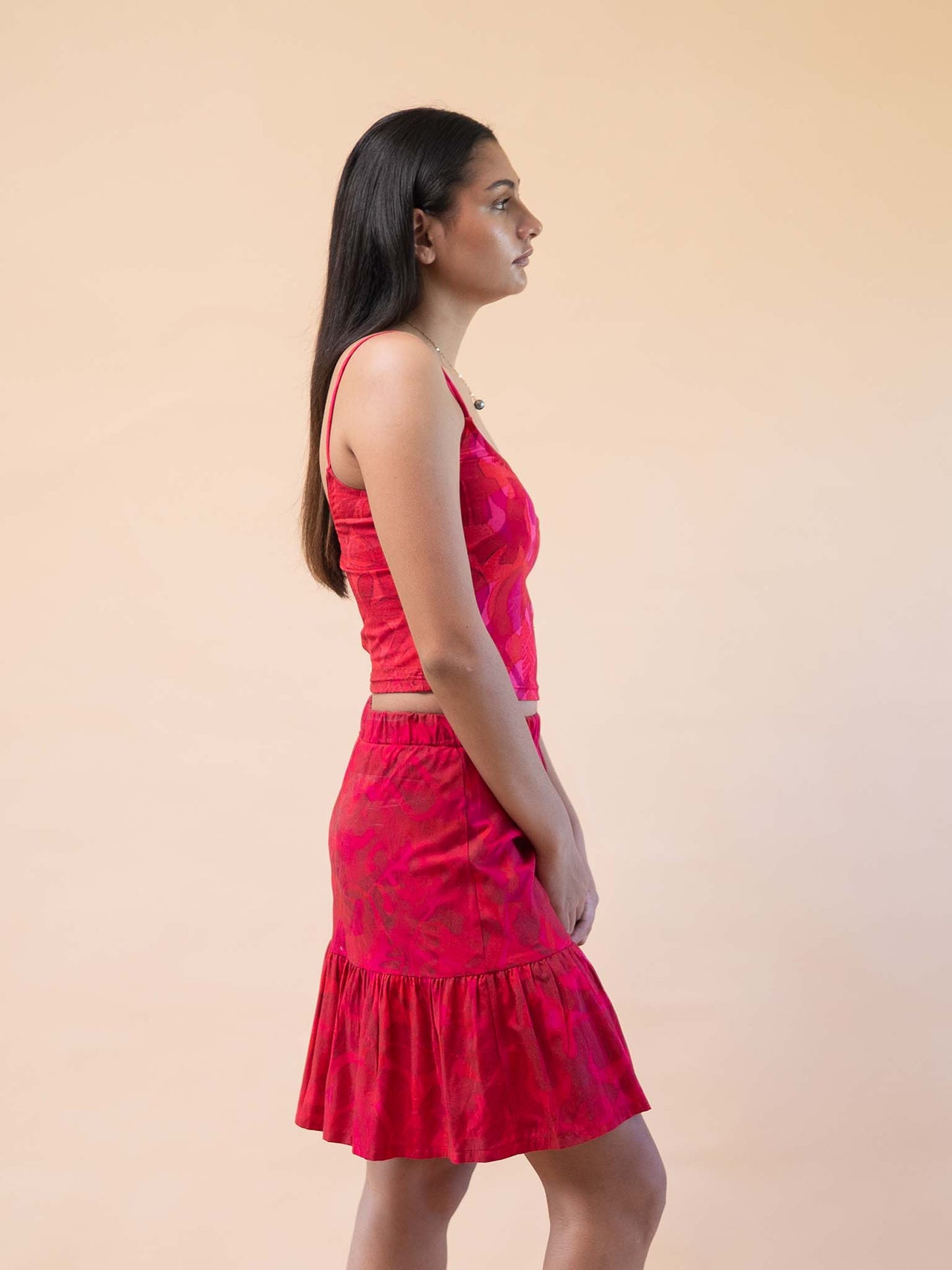 Hunaarii Drop Waist Top - Dark Cerise