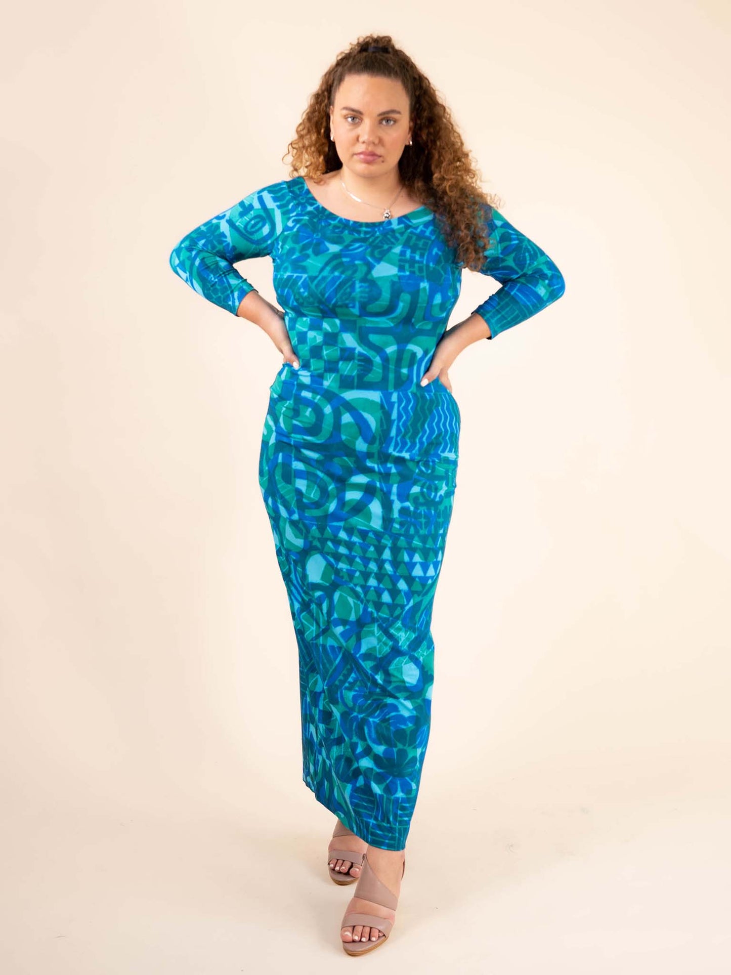 Lydia Dress Long - Blue Jay