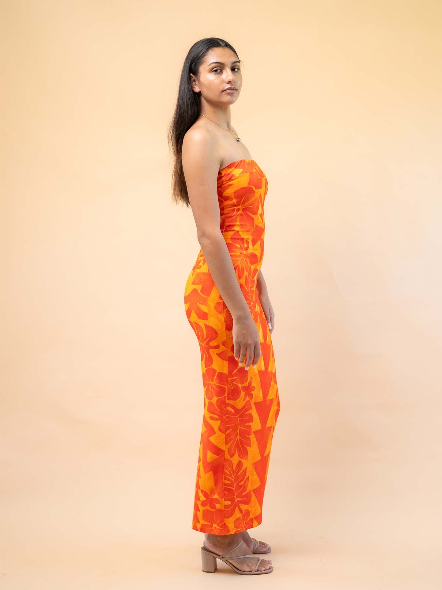 Mina Dress Long - Tangerine