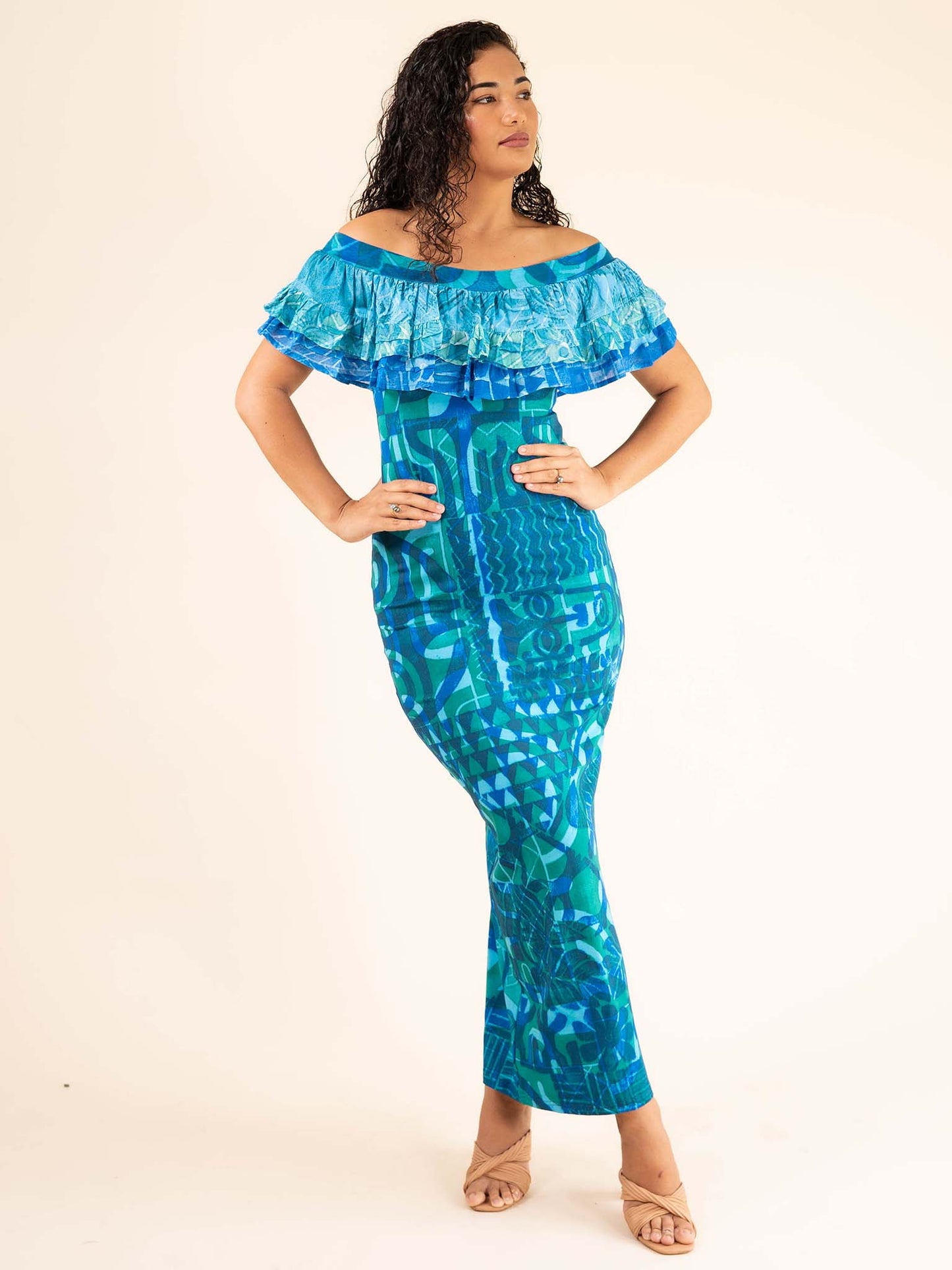 Mariata Dress Long - Blue Jay