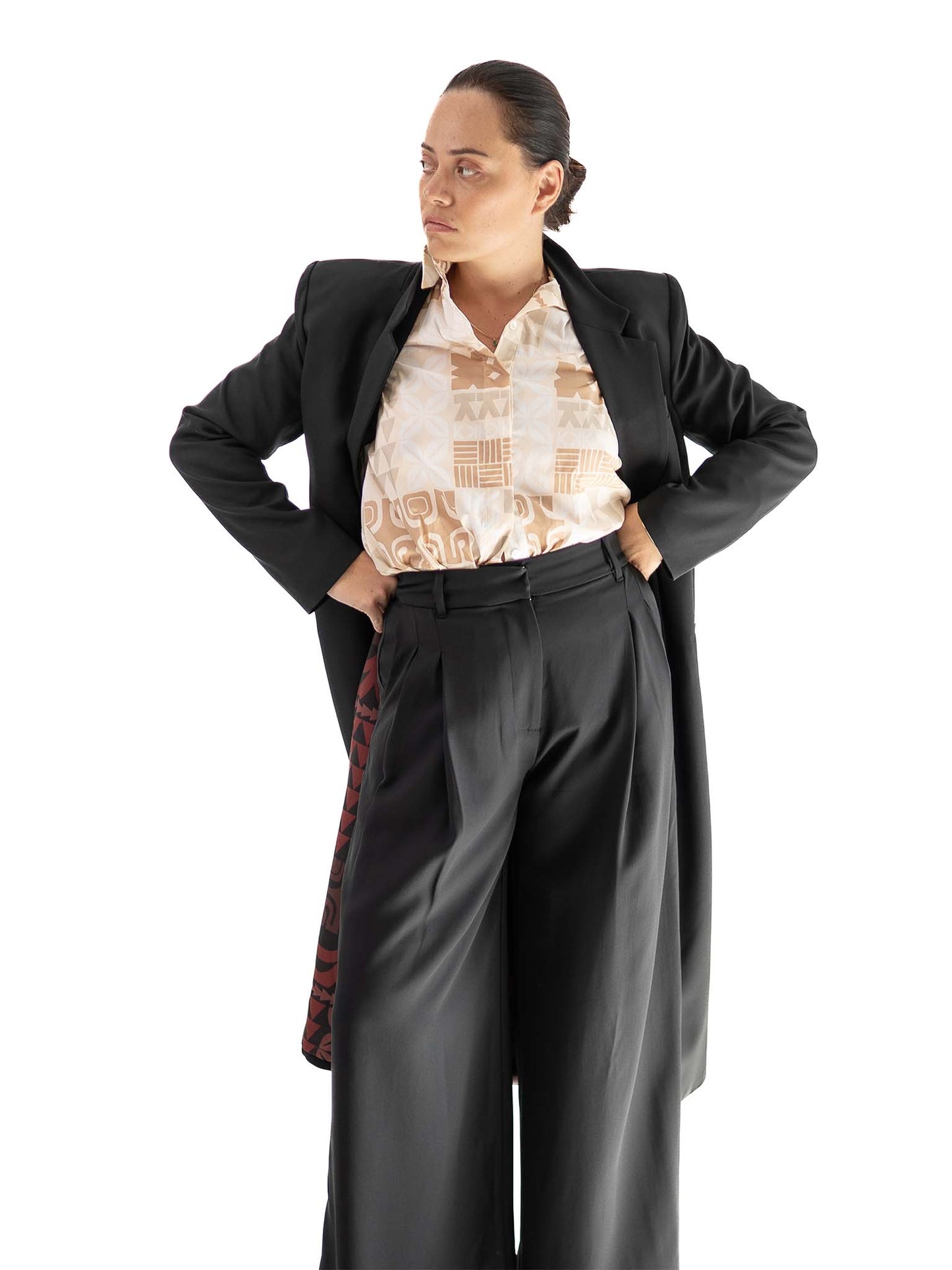 Moeana Pleat Pant - Black