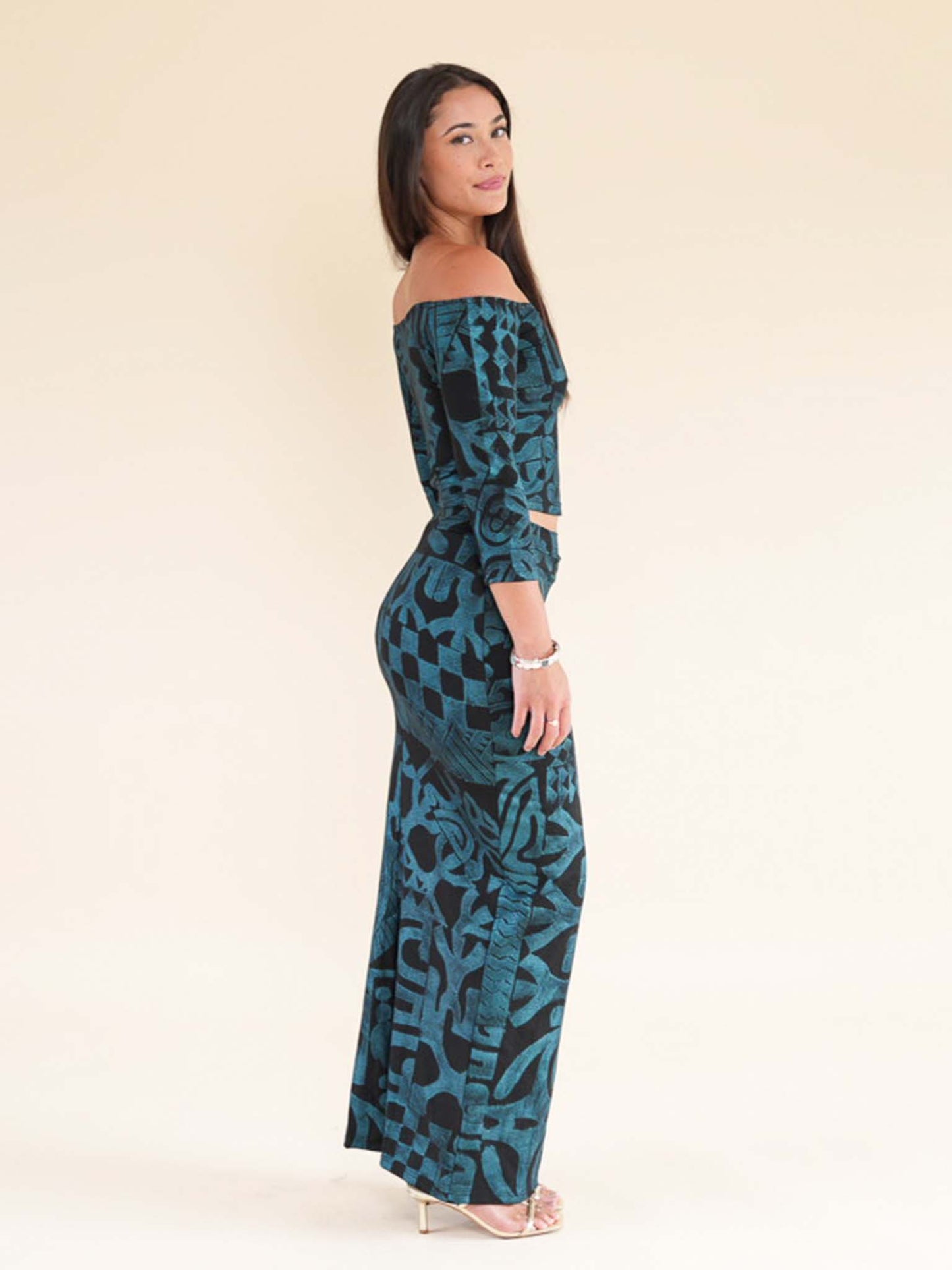 Mahina Skirt Long - Turquoise Pearl