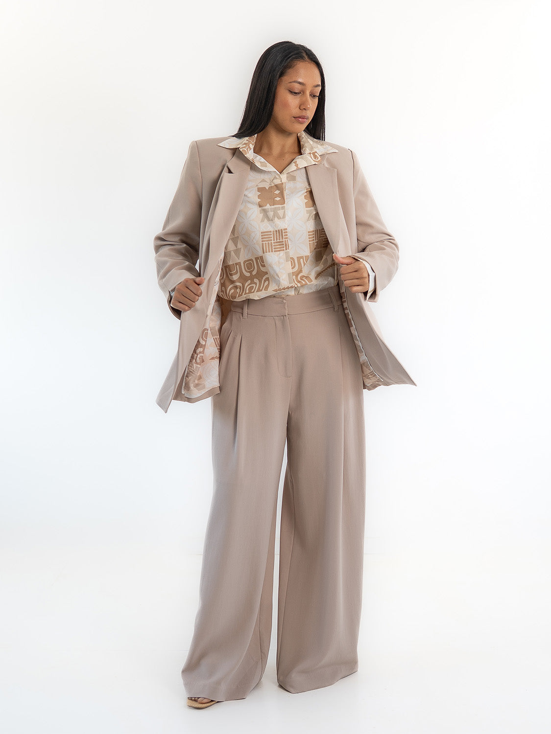 Moeana Pleat Pant - Beige