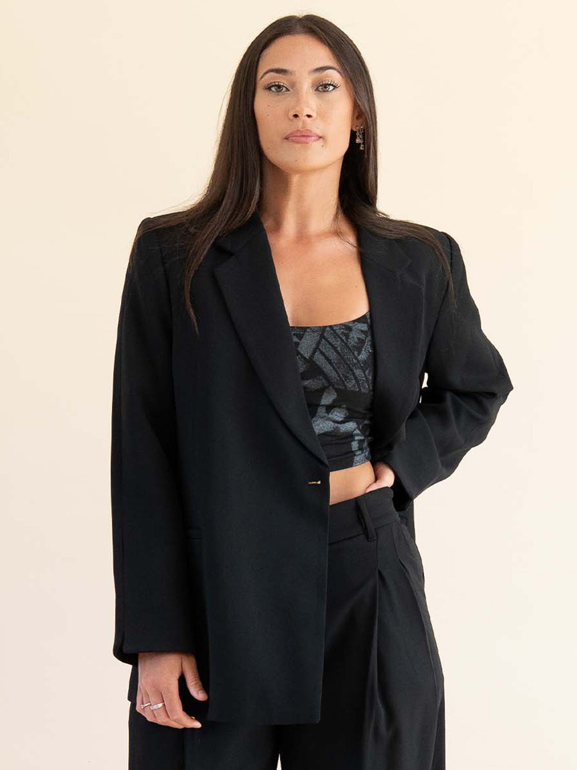 Hunaarii Crop Top - Tahitian Black Pearl