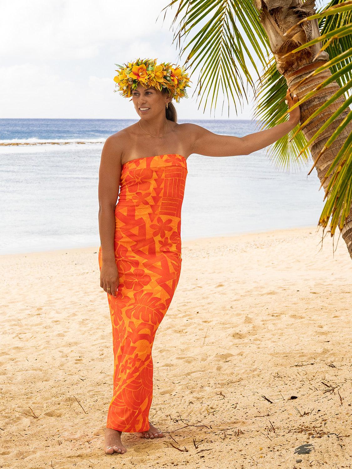 Mina Dress Long - Tangerine