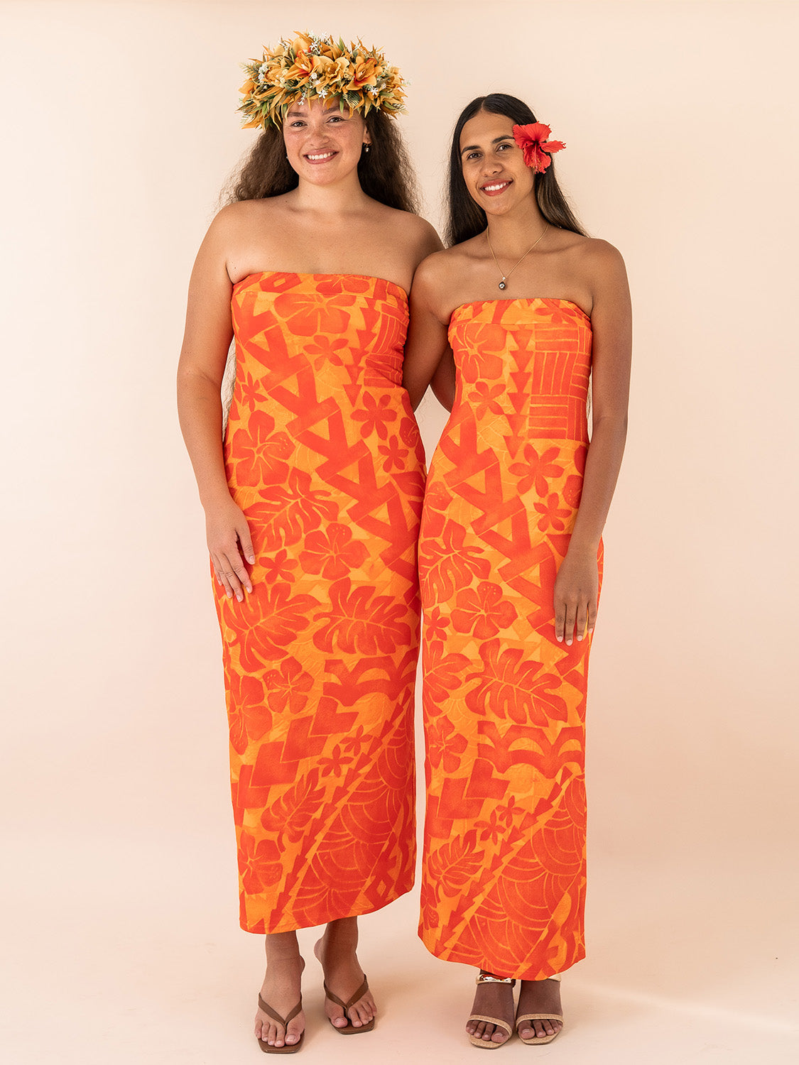 Mina Dress Long - Tangerine