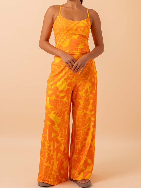 Hunaarii Drop Waist Top - Saffron
