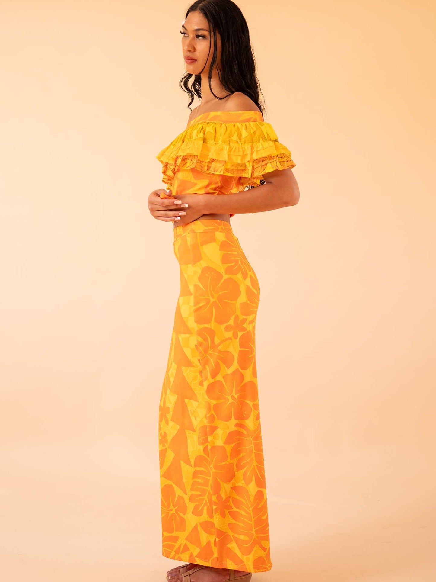 Mahina Skirt Long - Saffron