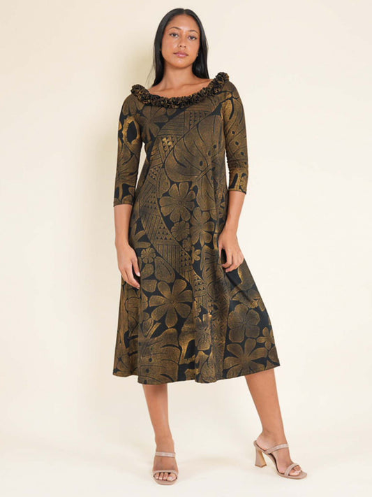 Purotu Dress - Black/Gold