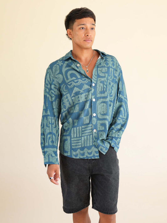 Tamavi Long Sleeve Shirt - Dark Turquoise