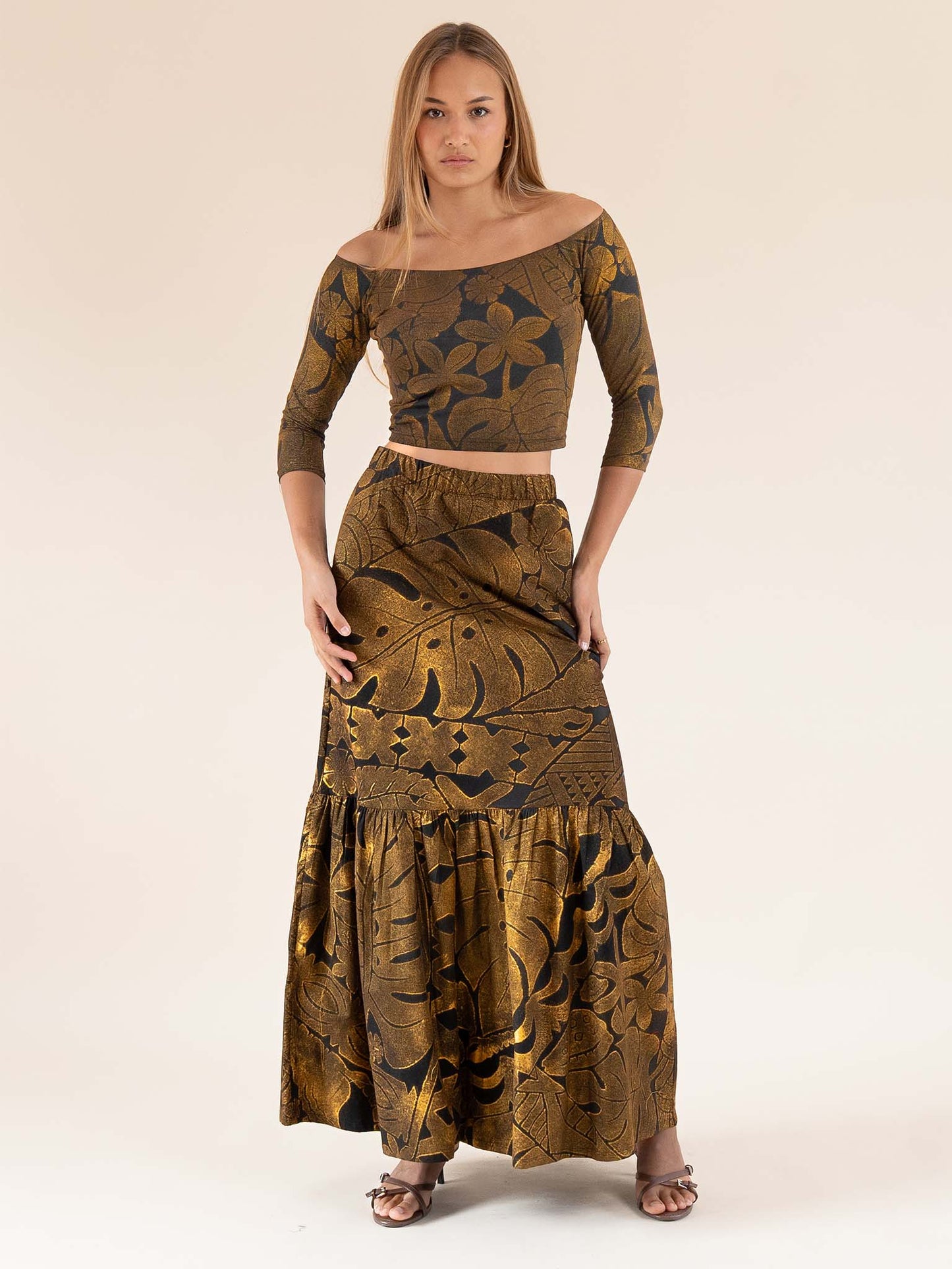 Pualani Skirt - Black/Gold
