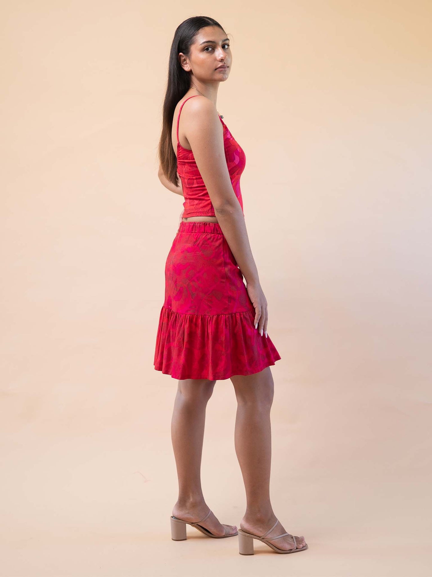 Hunaarii Drop Waist Top -  Dark Cerise