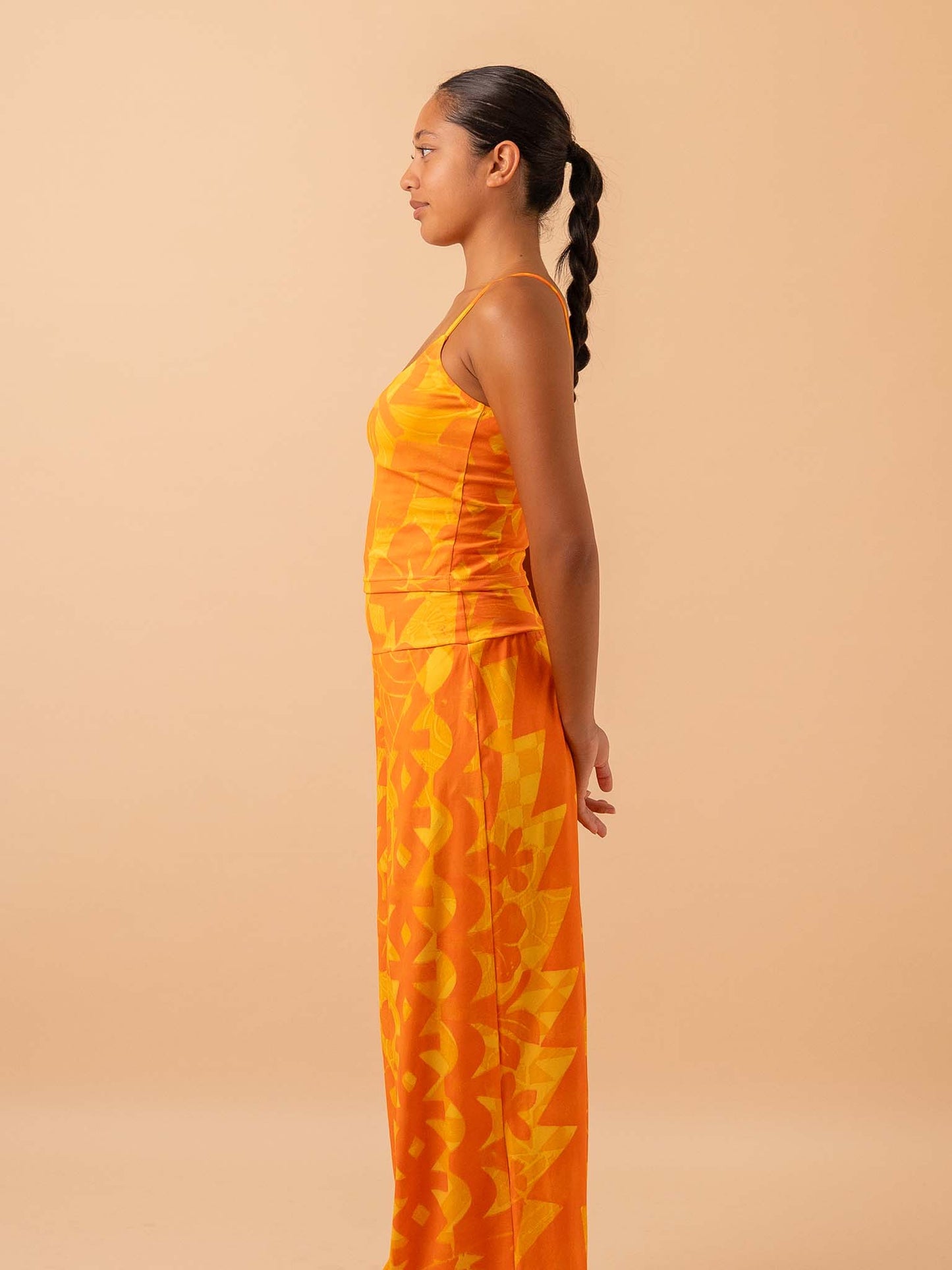 Hunaarii Drop Waist Top - Saffron