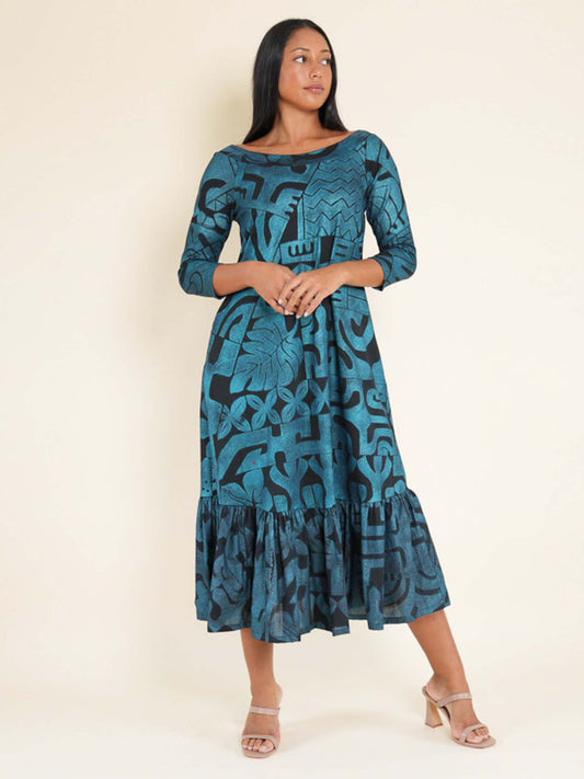 Hinanui Dress - Turquoise Pearl