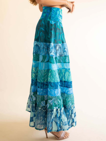 Tiare Skirt Long - Blue Jay