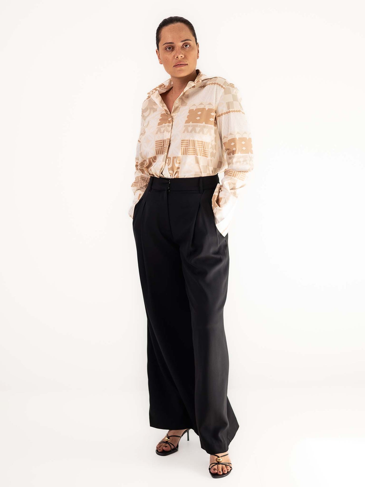 Moeana Pleat Pant - Black