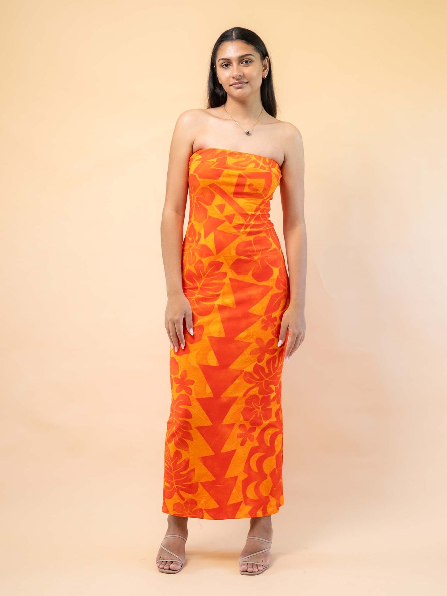 Mina Dress Long - Tangerine