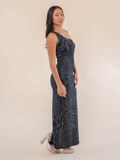 Chrystalla Dress Long - Tahitian Black Pearl