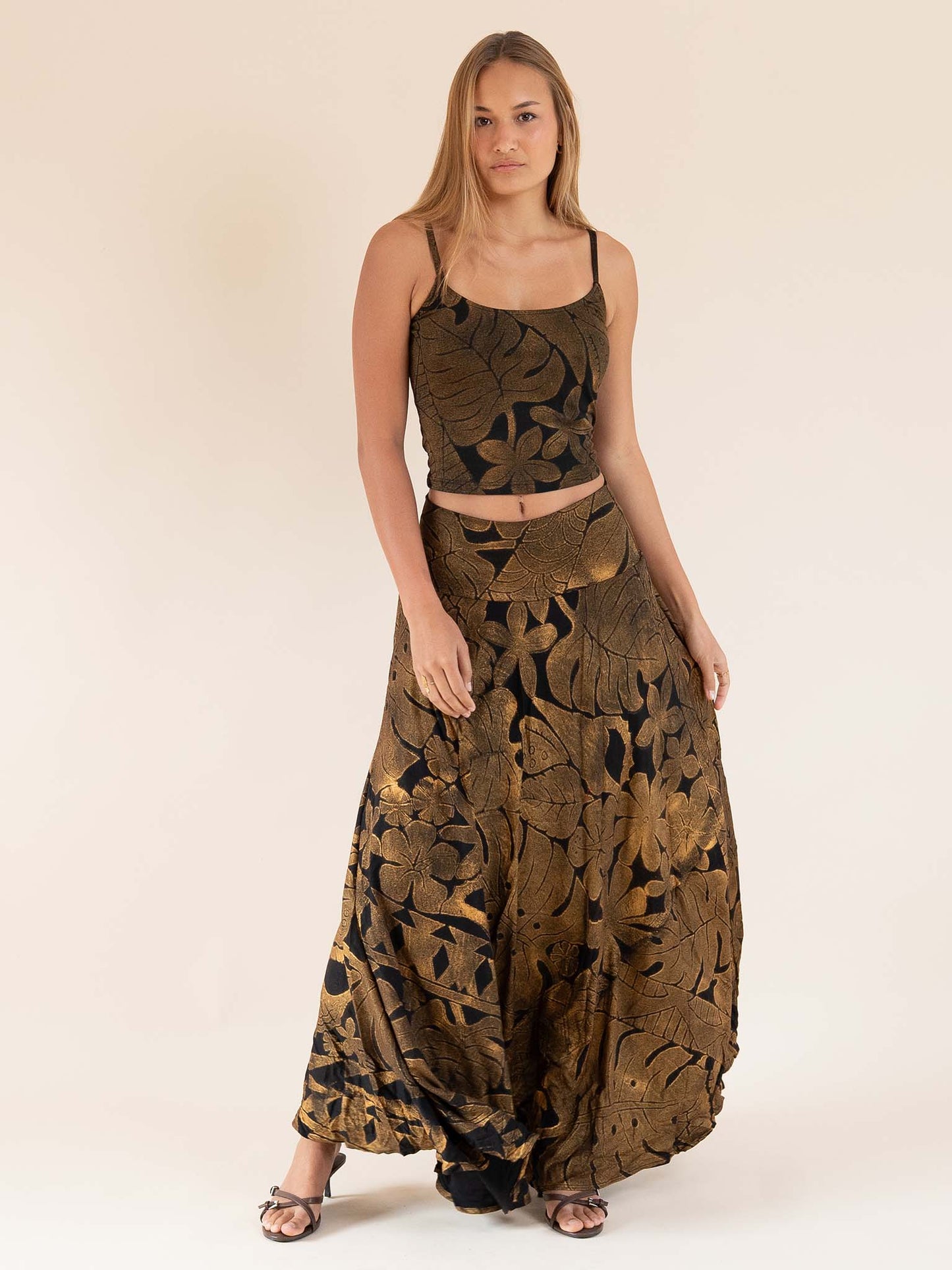 Kau'i Skirt - Black/Gold