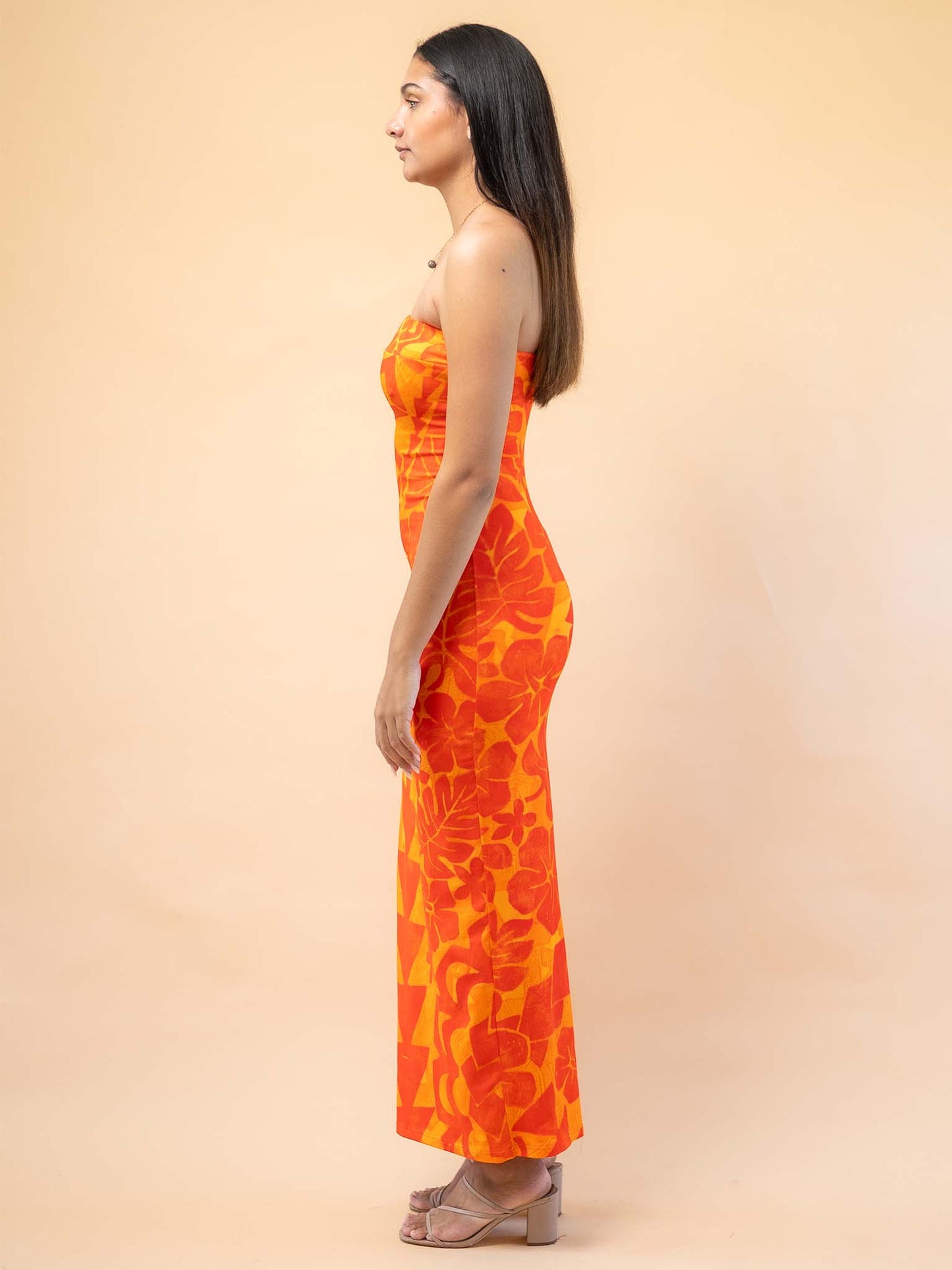 Mina Dress Long - Tangerine