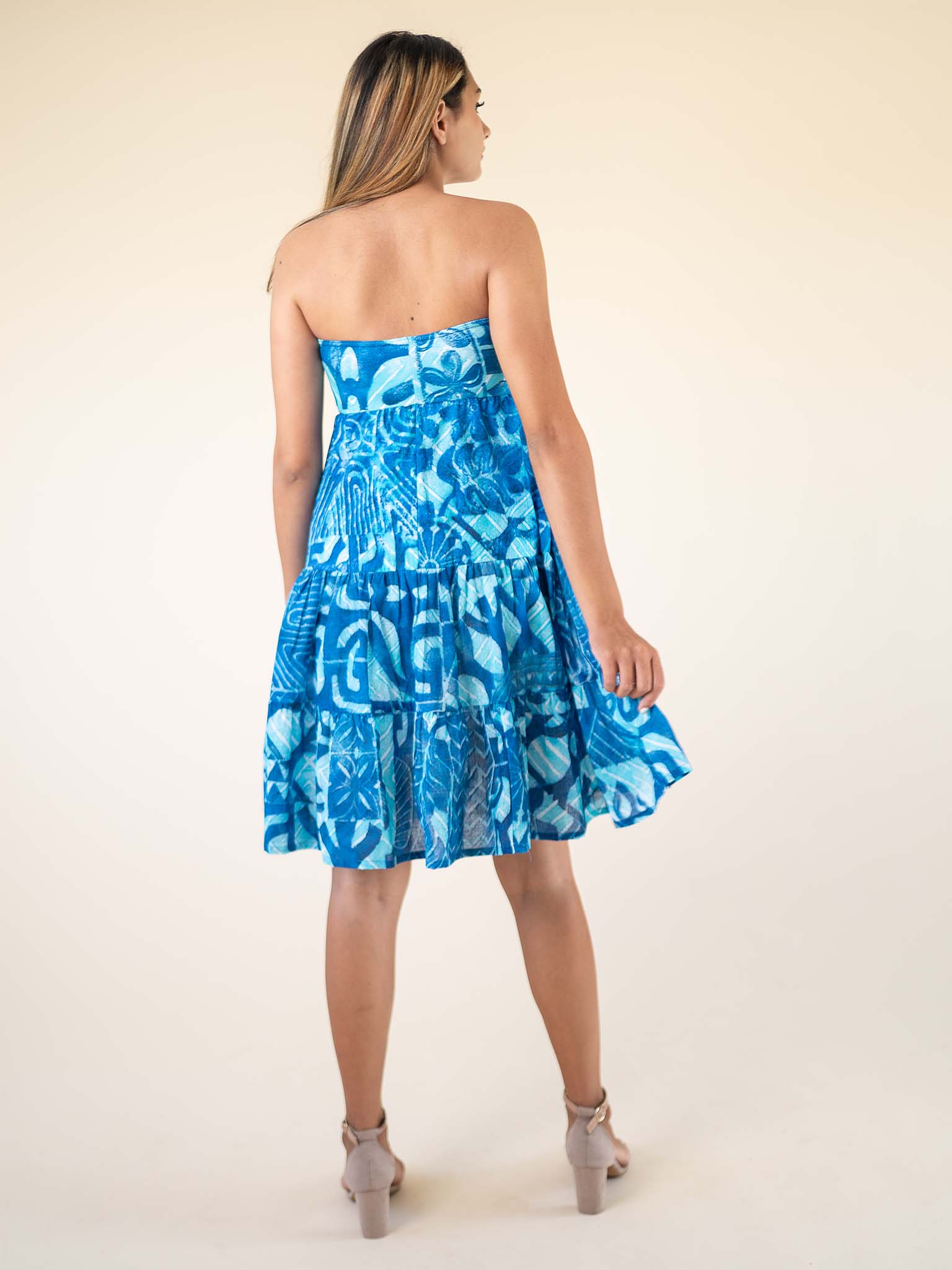 Ramy Brook factory ruffle ocean blue dress