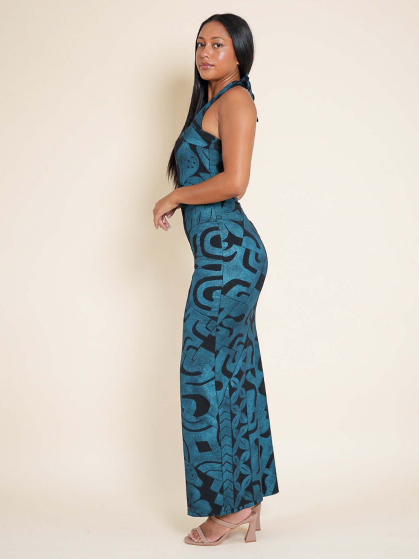 Raera Dress Long - Turquoise Pearl