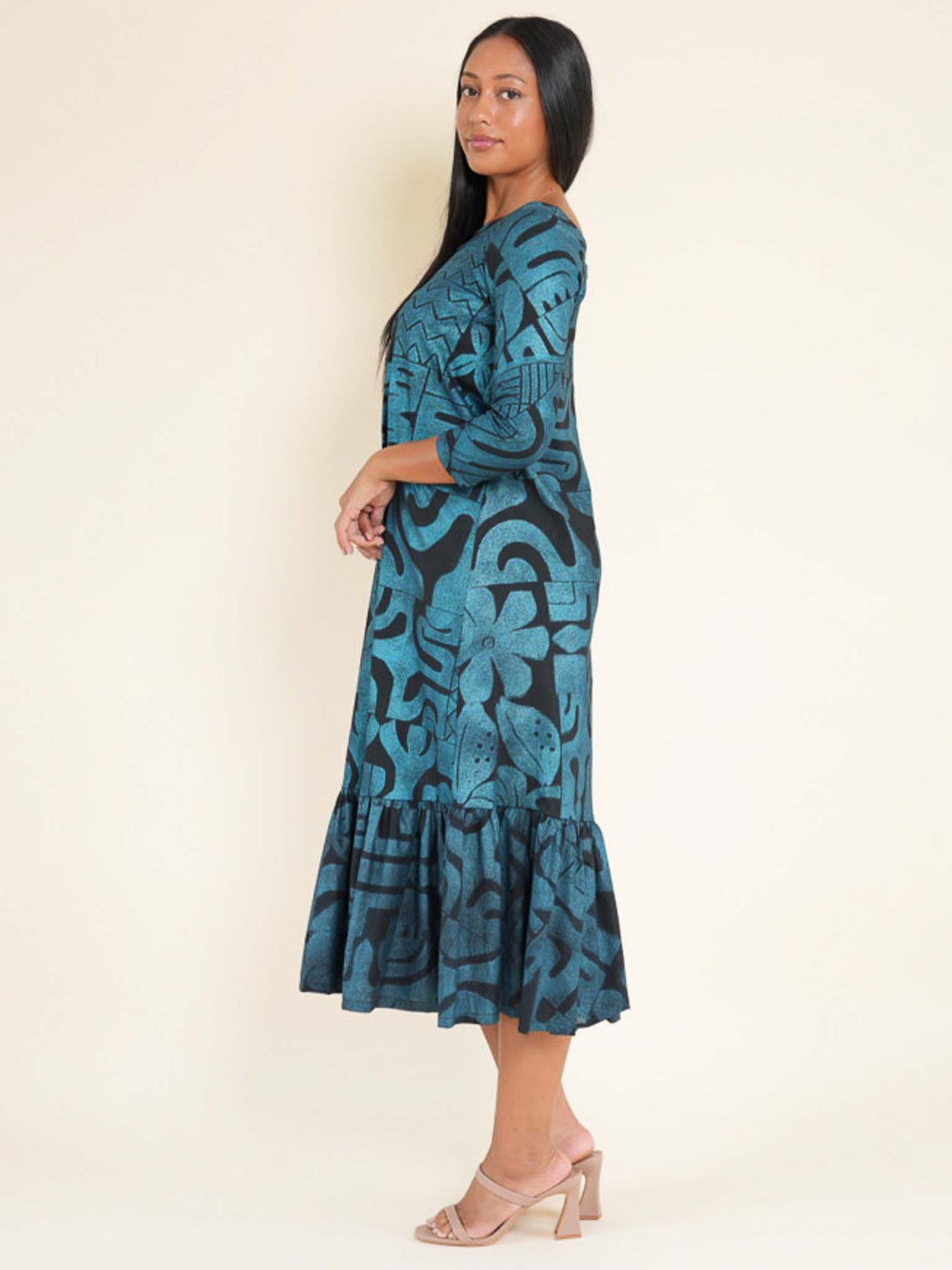 Hinanui Dress - Turquoise Pearl