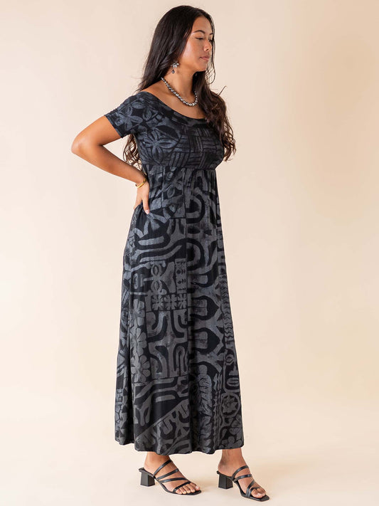 Tarani Dress Long - Tahitian Black Pearl