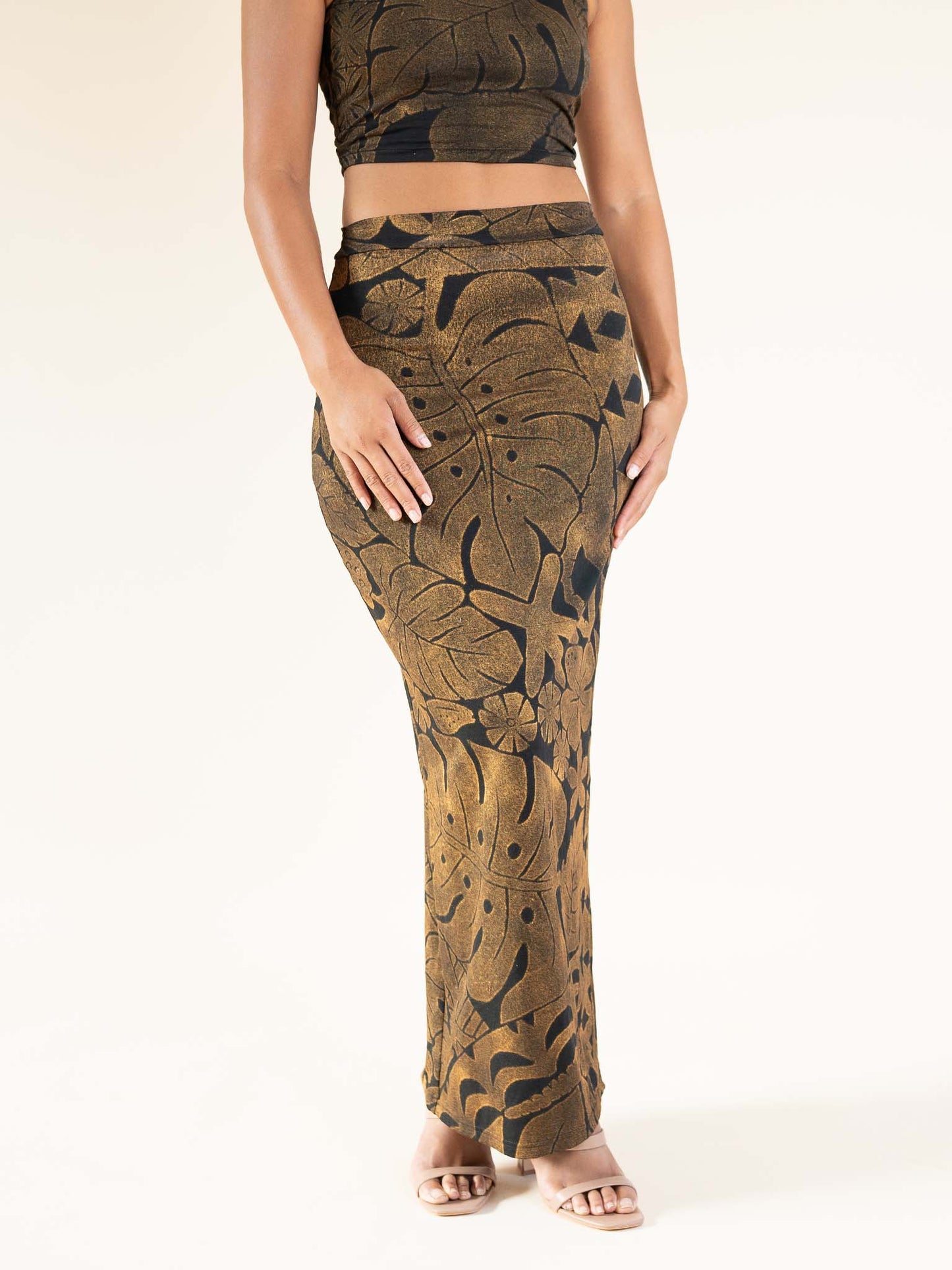 Mahina Skirt Long - Gold/Black