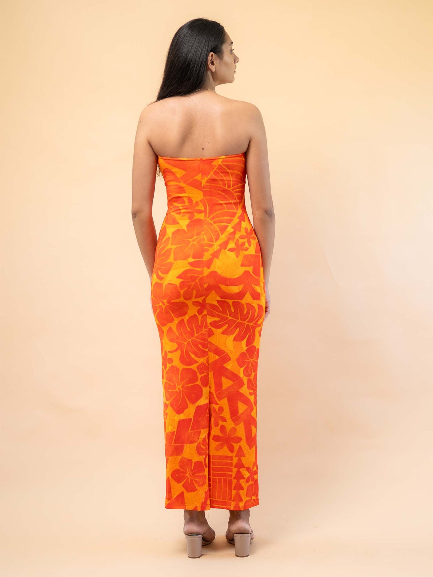 Mina Dress Long - Tangerine