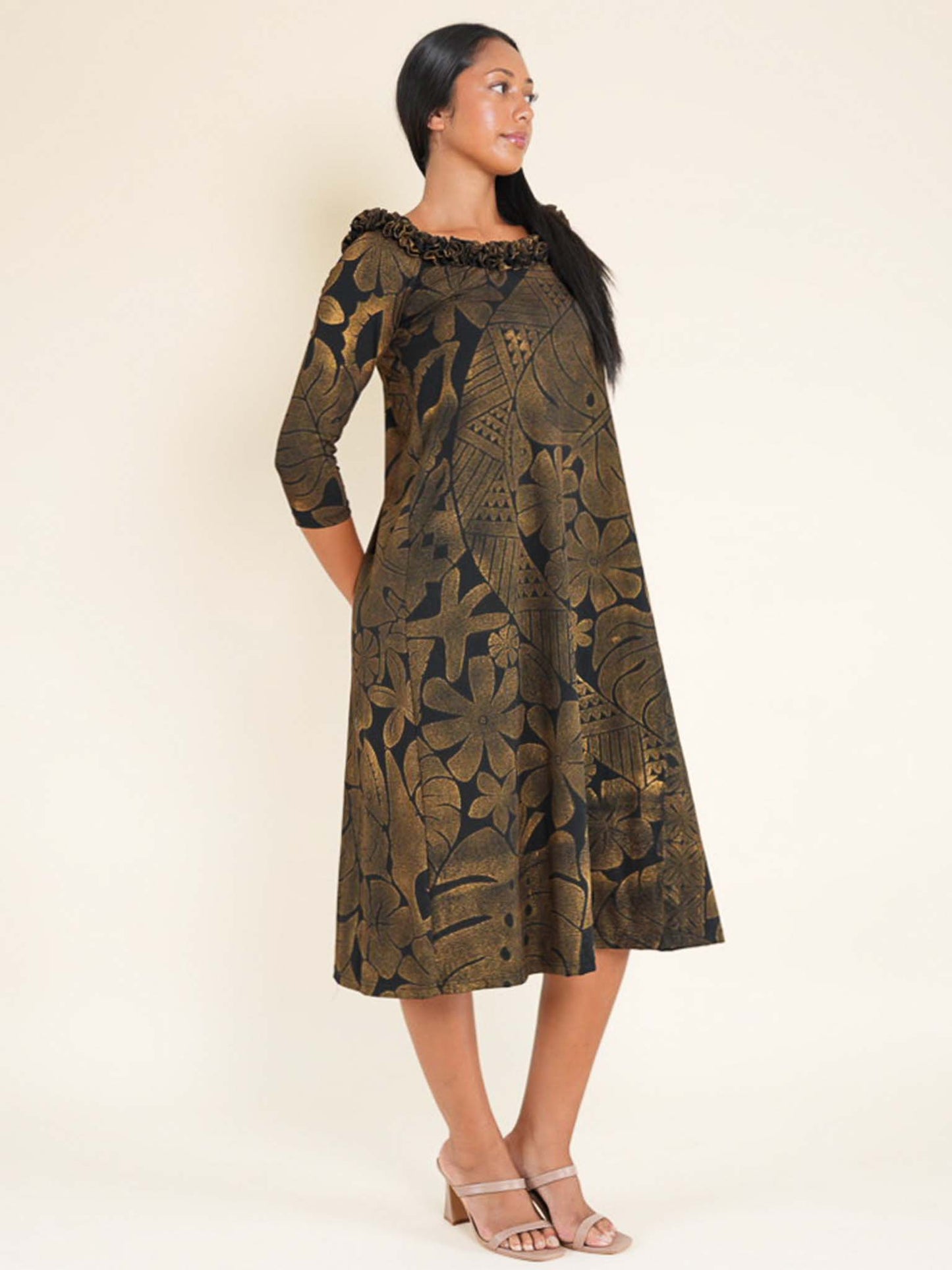 Purotu Dress - Black/Gold
