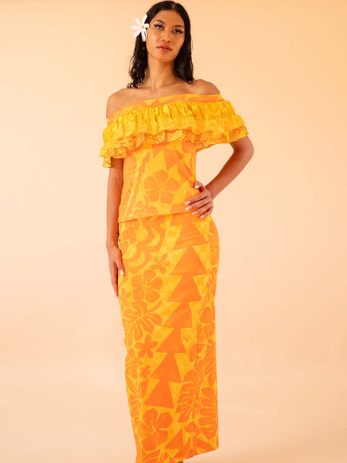 Mahina Skirt Long - Saffron