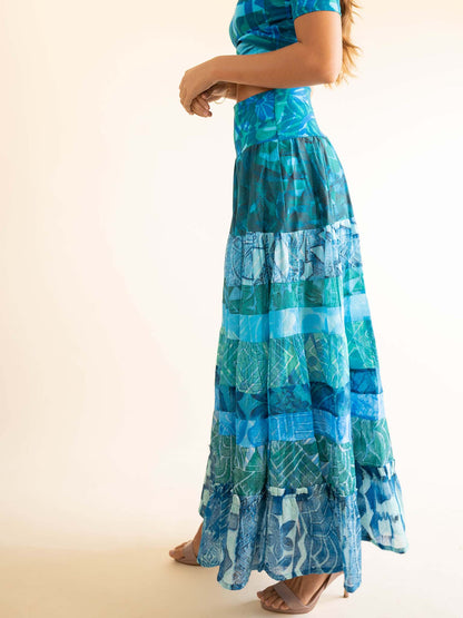 Tiare Skirt Long - Blue Jay