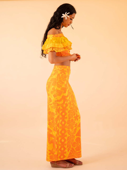 Mahina Skirt Long - Saffron