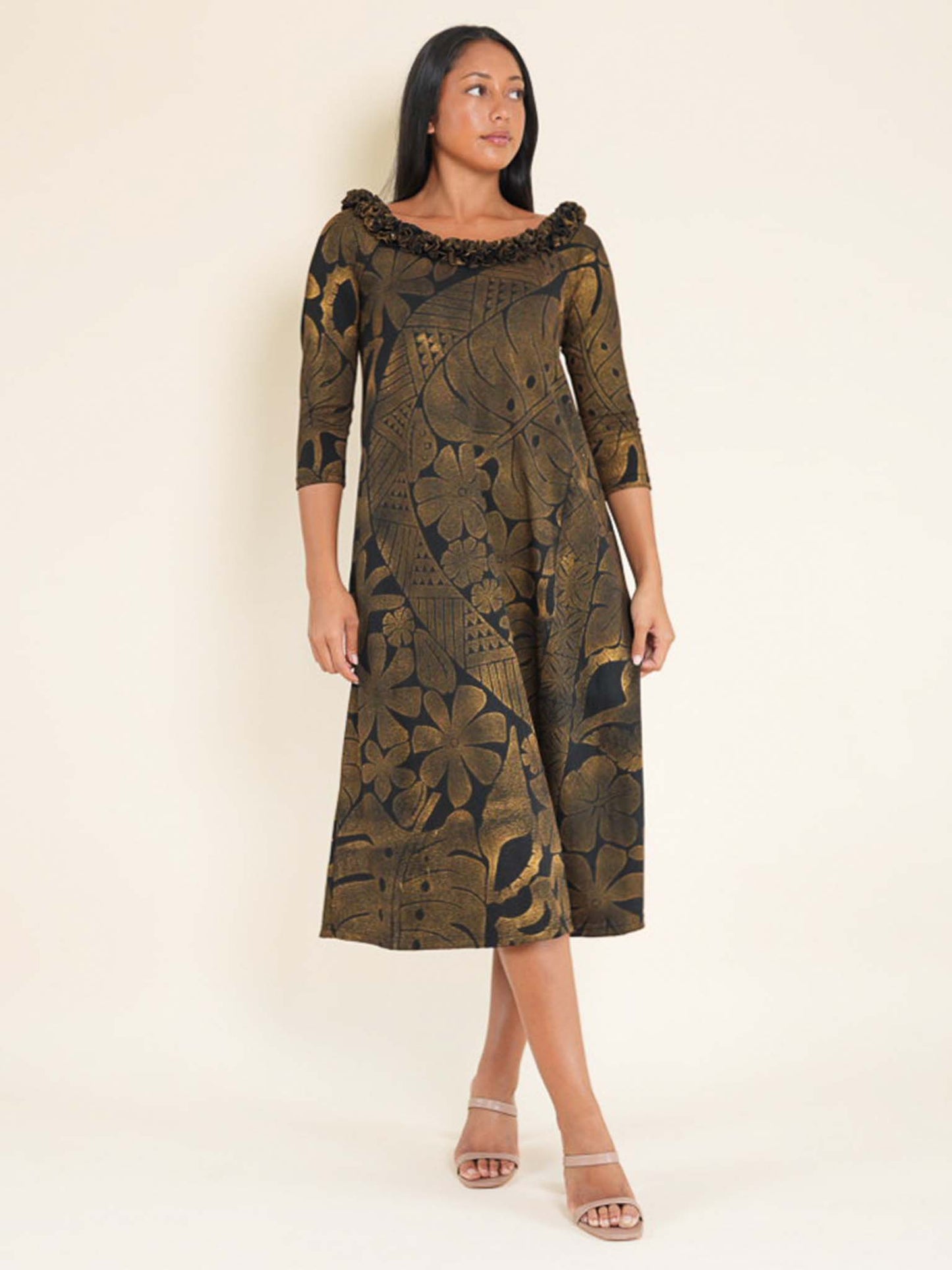 Purotu Dress - Black/Gold