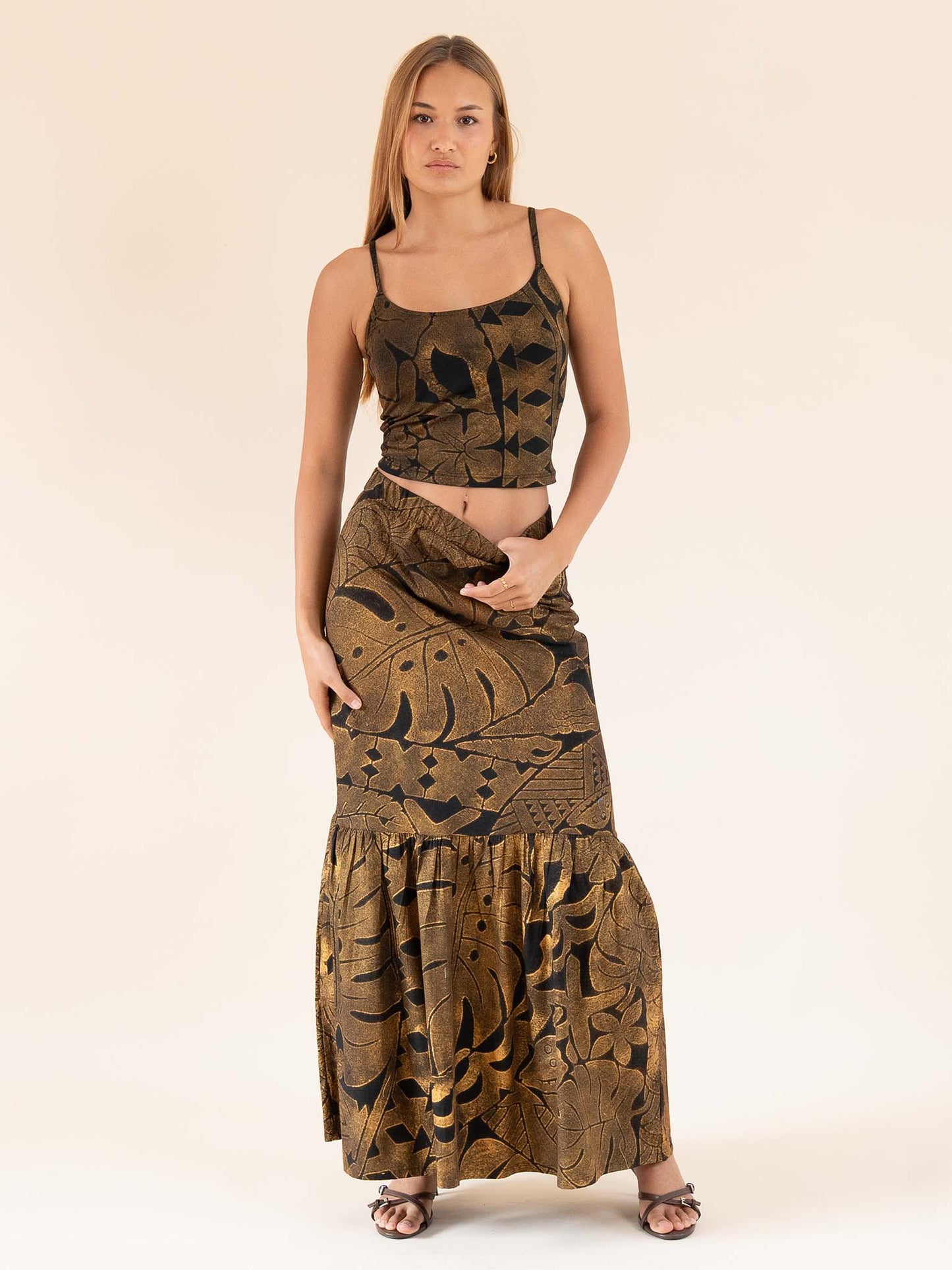 Pualani Skirt - Black/Gold
