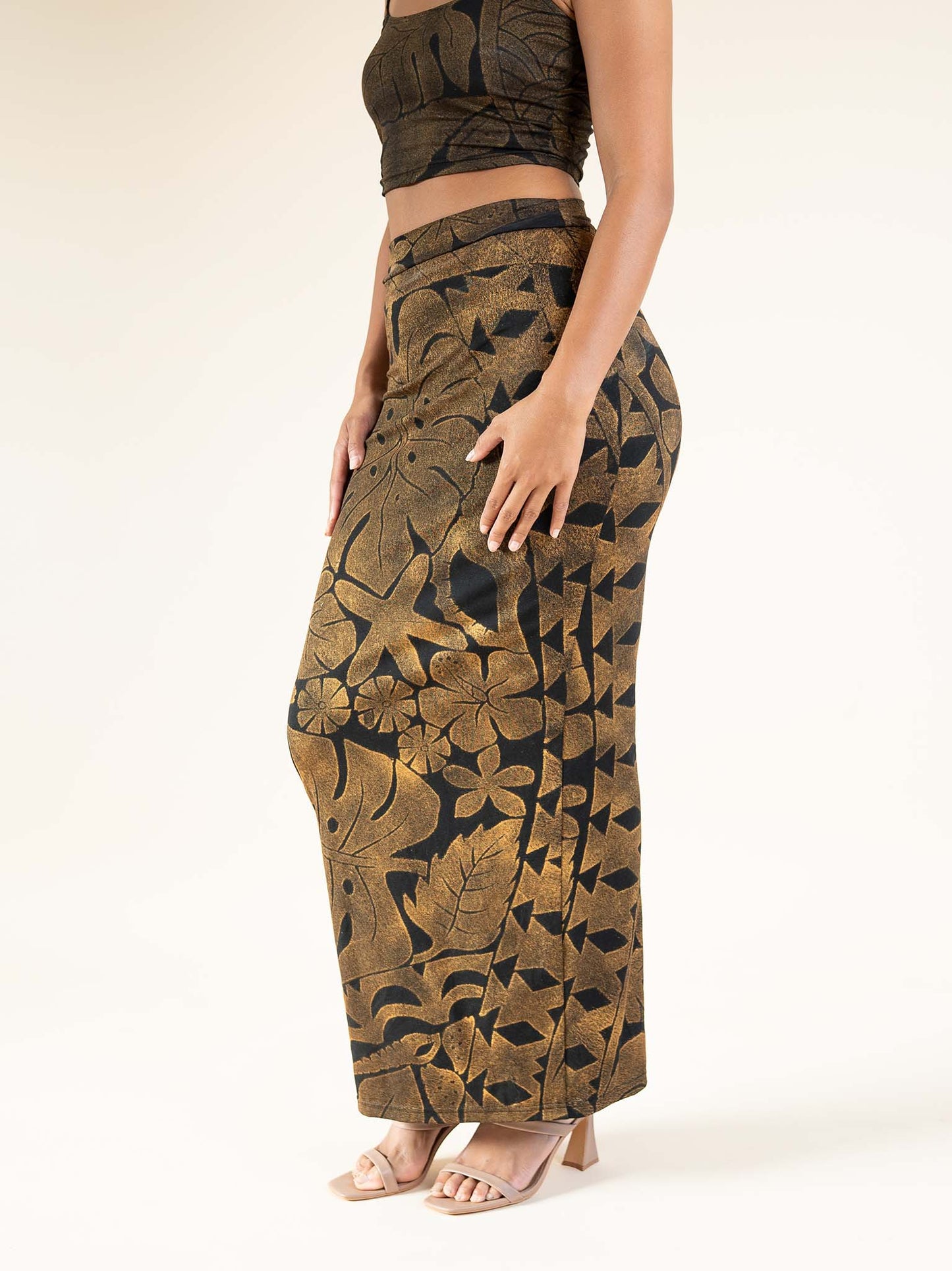Mahina Skirt Long - Gold/Black