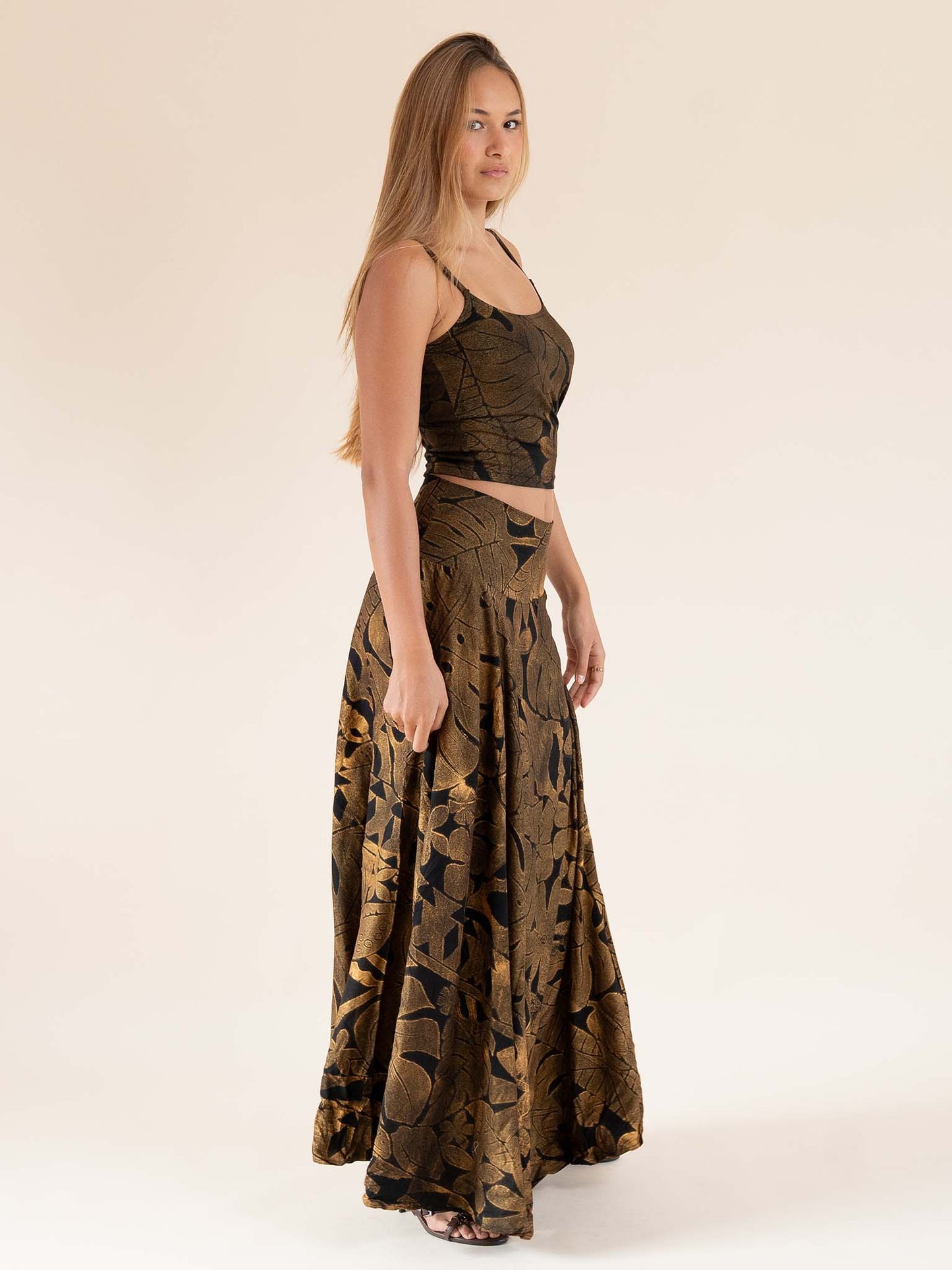 Kau'i Skirt - Black/Gold