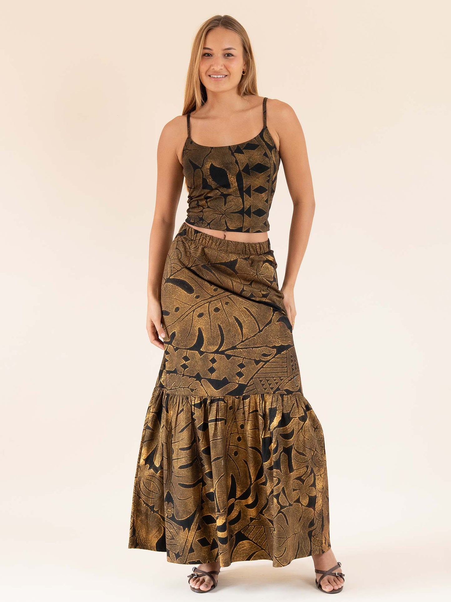 Pualani Skirt - Black/Gold