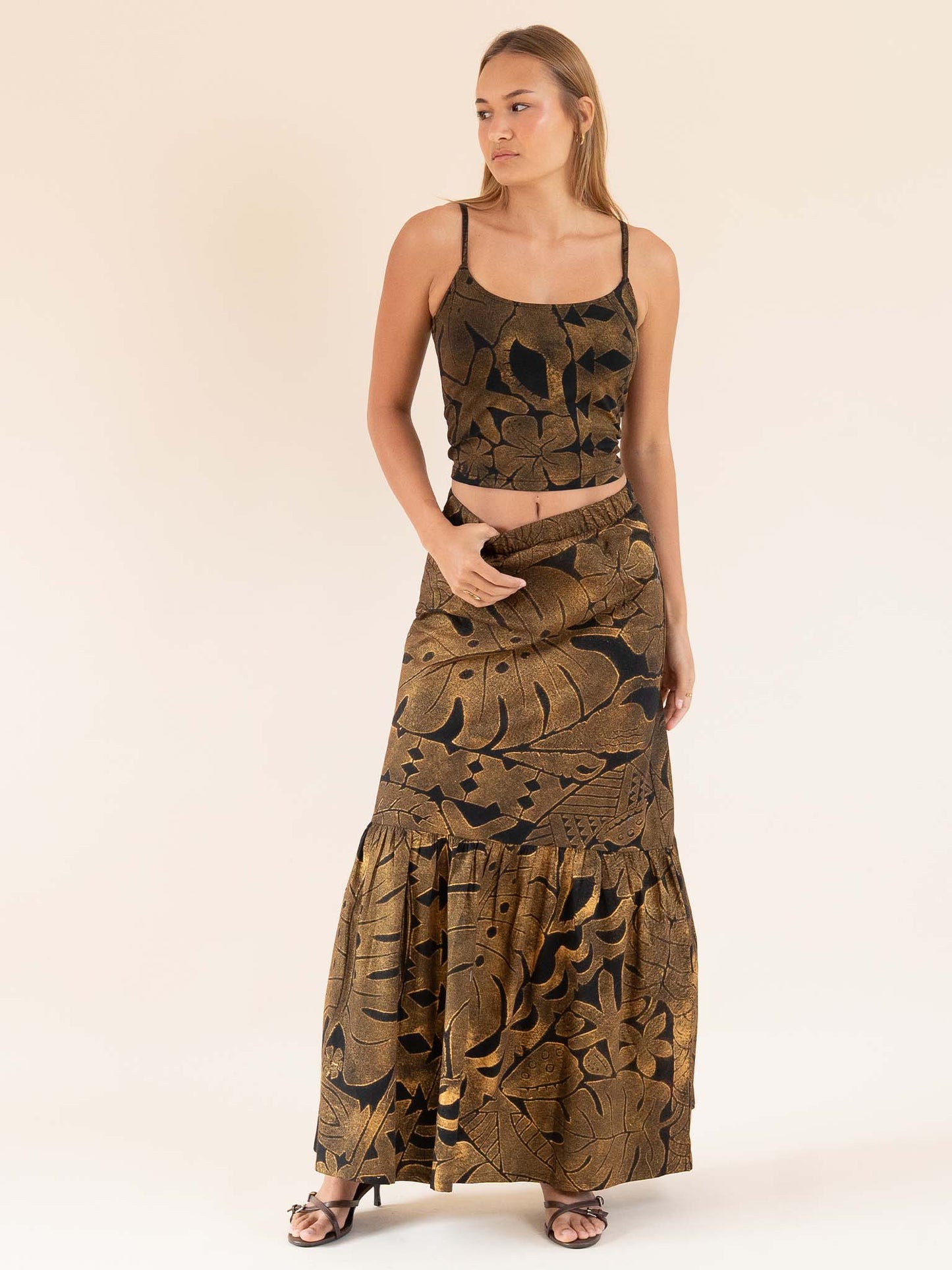 Pualani Skirt - Black/Gold