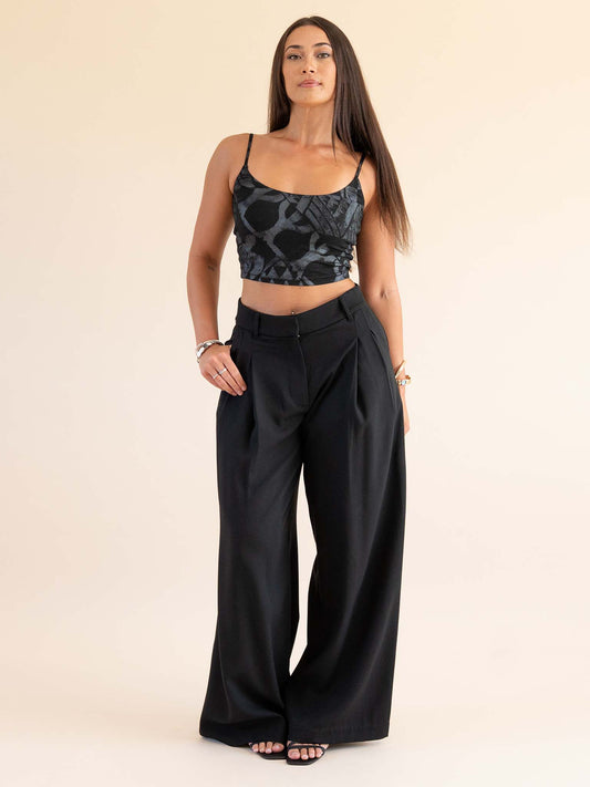 Moeana Pleat Pant - Black