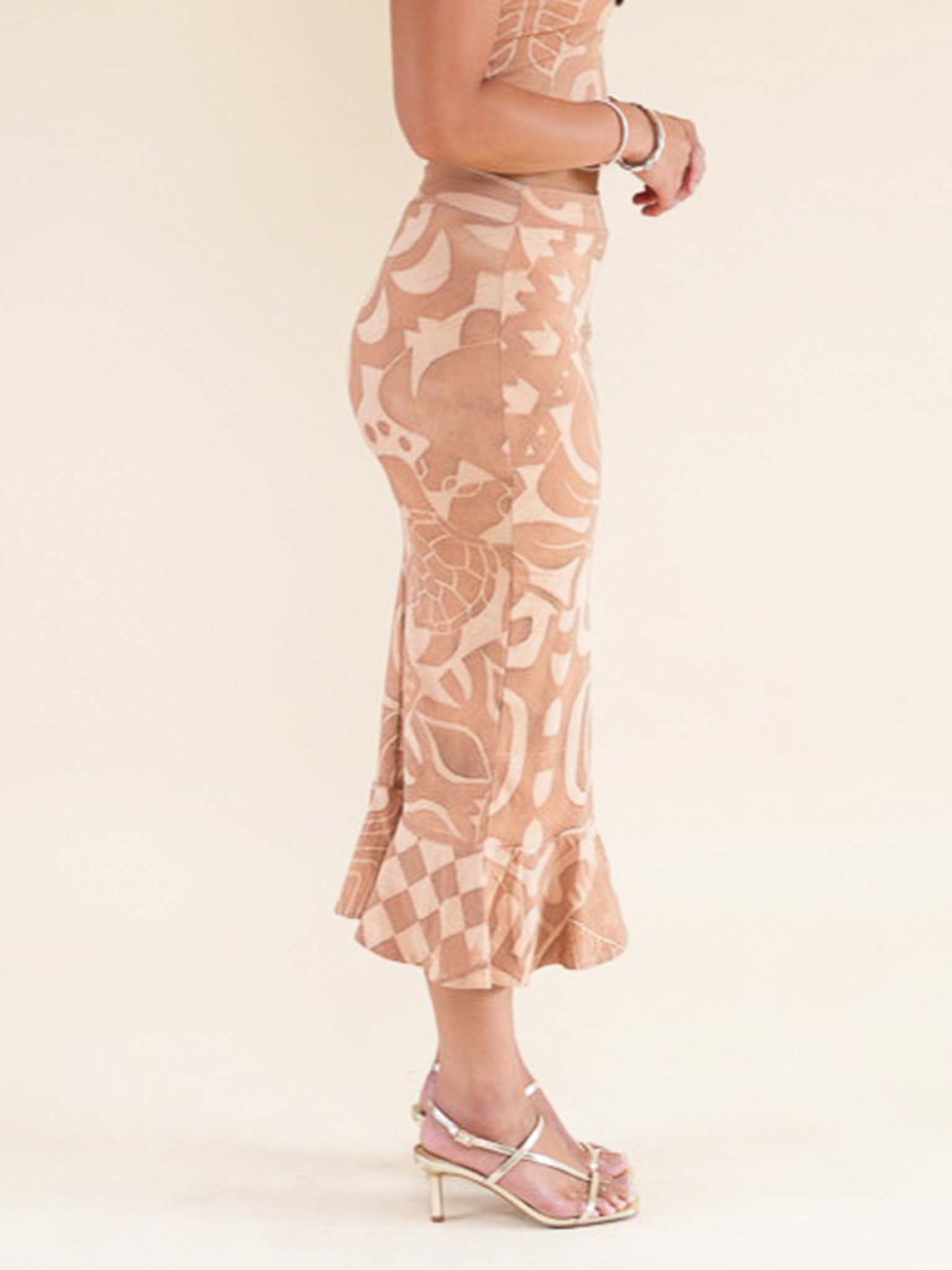 Mahina Flounce Skirt - Sandstone