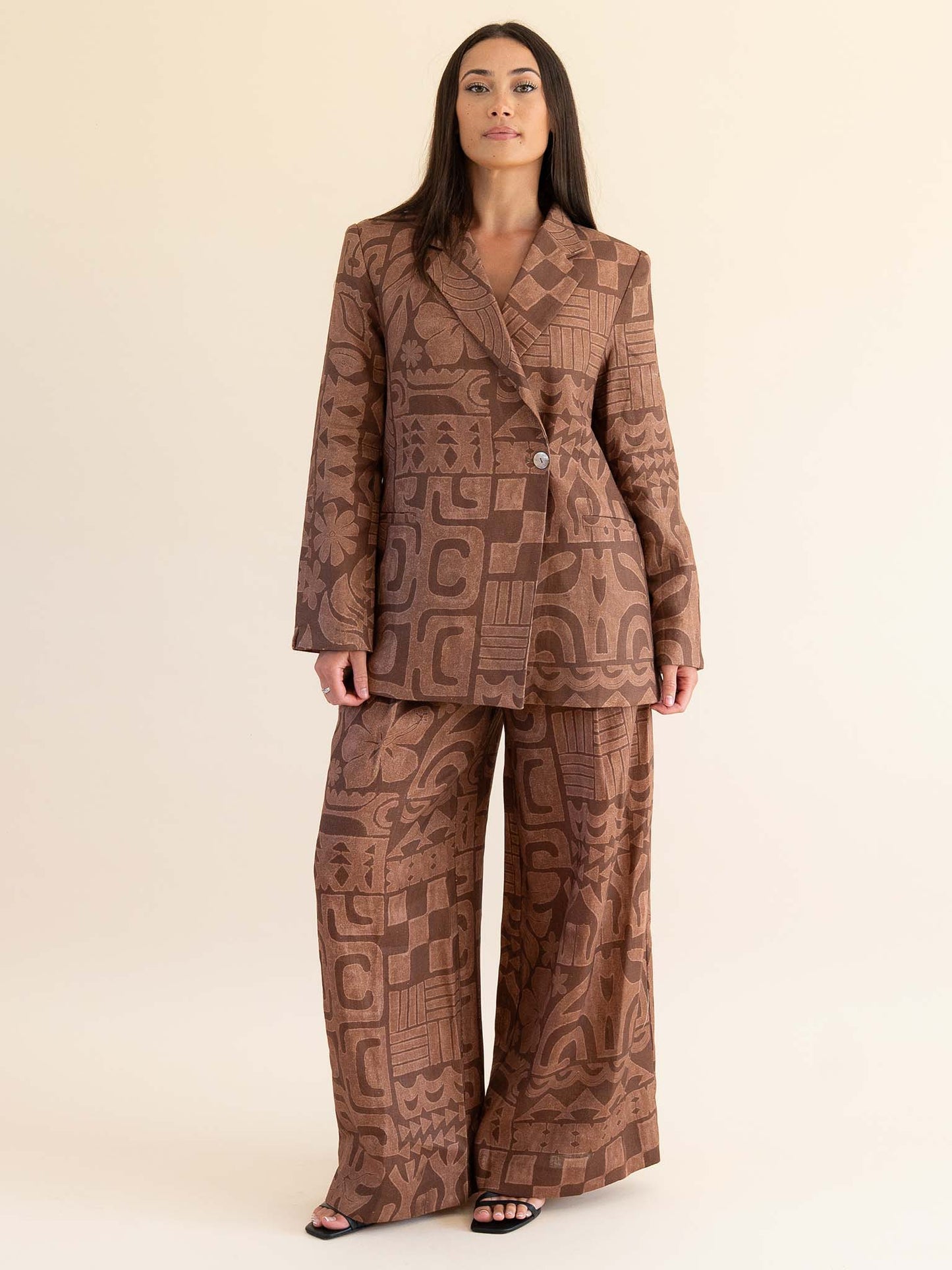 Moeana Linen Pleat Pant - Coco