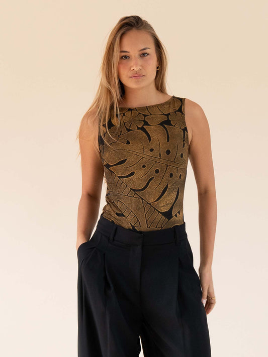 Poeana Top - Black/Gold