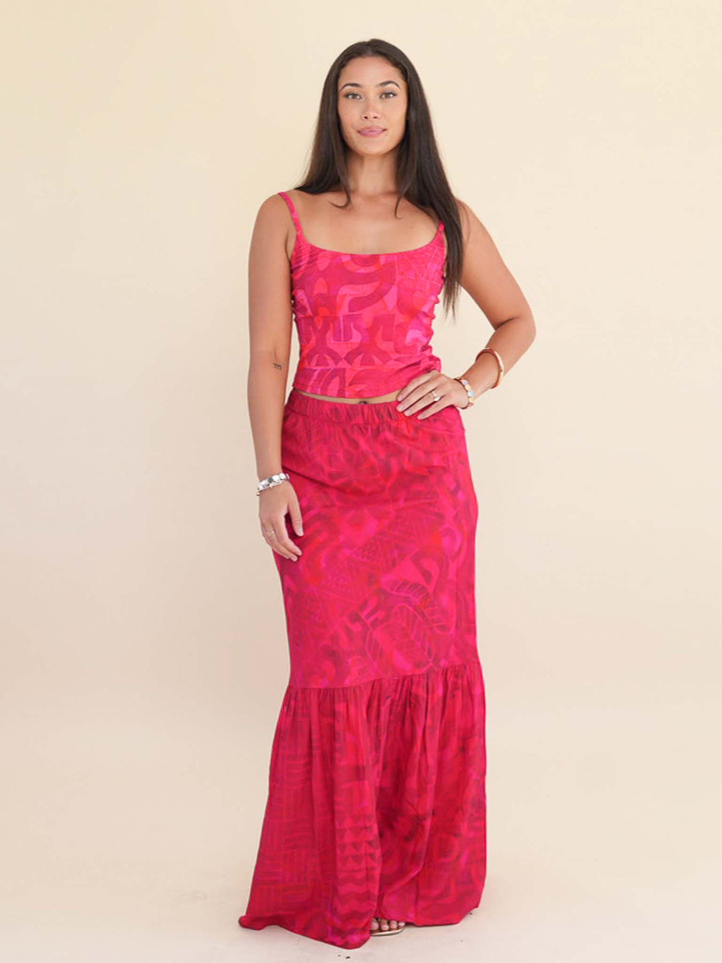 Hunaarii Drop Waist Top -  Dark Cerise