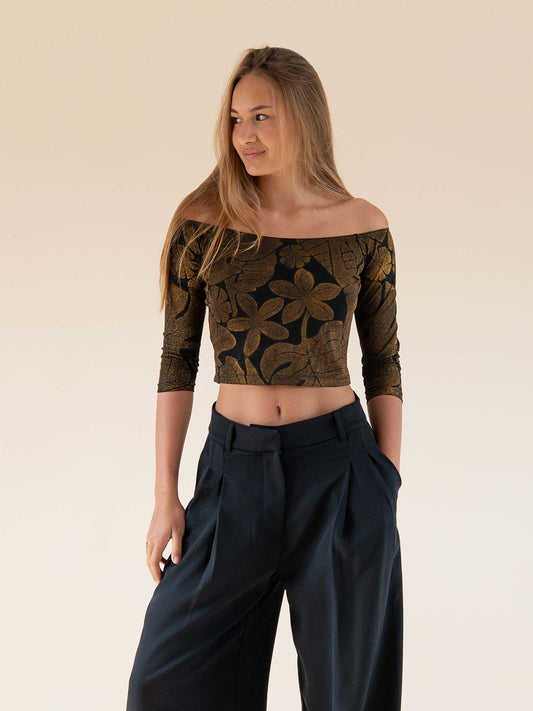 Tiahuia Top - Black/ Gold